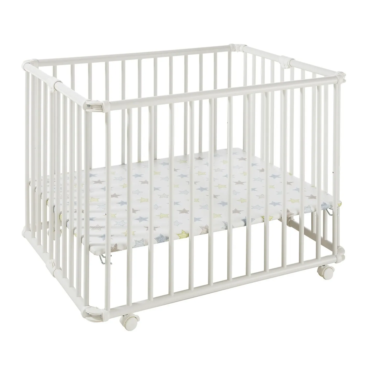 Playpen Lucilee, 76x97 and 90x97 cm, foldable and with wheels