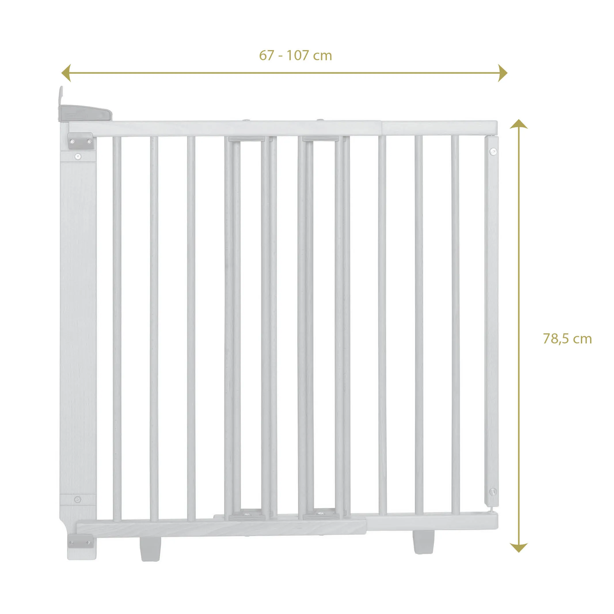 Round bar Stair Safety Gate 2733/2735 for openings 67-107 cm in wood