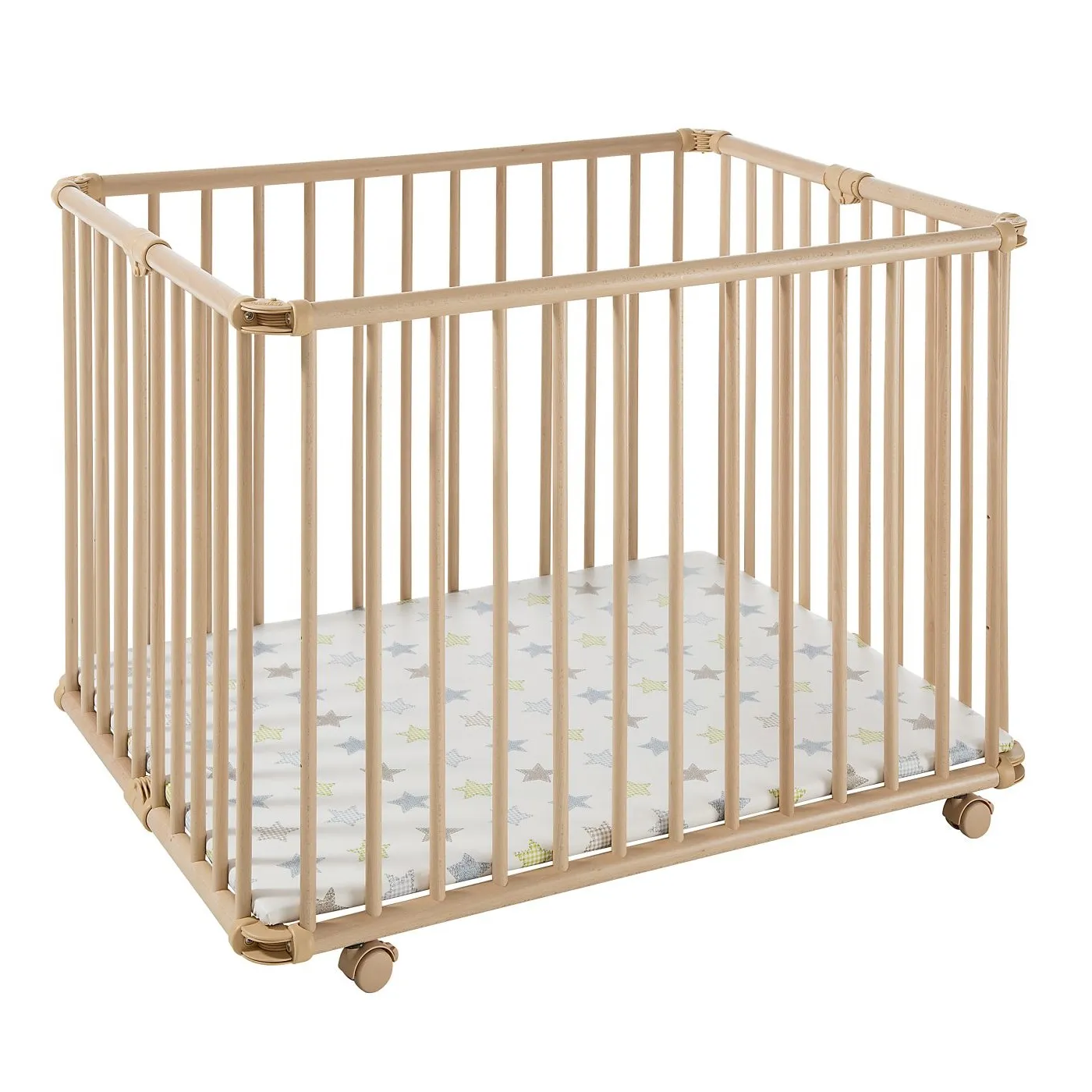 Playpen Lucilee, 76x97 and 90x97 cm, foldable and with wheels